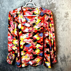 Zac & Rachel Womens Tunic Size 3X Art to Wear Flowy Colorful Geometric Hippie